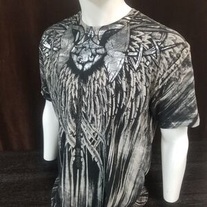 Decoded Men Silver Foil Black Graphic Print T-Shirt